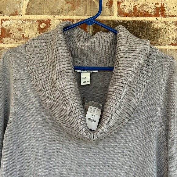White House Black Market Light Gray Cowl Neck Sweater - Picture 4 of 9